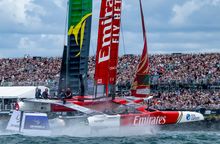 Race Day 2 of The Rolex SailGP 2025 Championship ITM New Zealand Sail Grand Prix in Auckland, New Zealand.