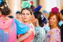 Happy local Spanish in traditional dress