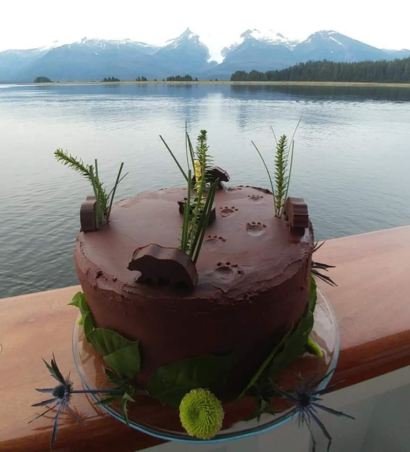 Chocolate Bear Cake is a favorite dessert among passengers with The Boat Company.