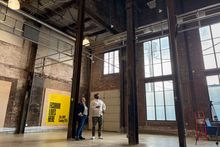 Yogi Terrell of Columbus Fashion Alliance and Dr. Melanie Corn of Columbus College of Art & Design outside The Loom, CFA's new fashion innovation lab located next to CCAD's campus
