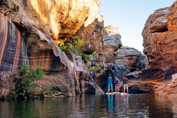 Stand Up Paddleboarding in Cobbold Gorge