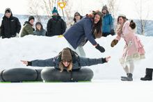 Human Curling during Thaw Di Gras, Yukon