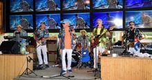 The Trop Rock Junkies perform during the 2025 Spanish Fly Music Festival at Boondocks Grille & Draft House on Ramrod Key in the Florida Keys. The annual event raises funds for the Jose Wejebe Spanish Fly Memorial Foundation, honoring legendary Captain Jos