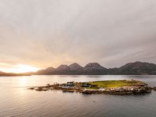 Bird's eye view of Picnic Island Tasmania