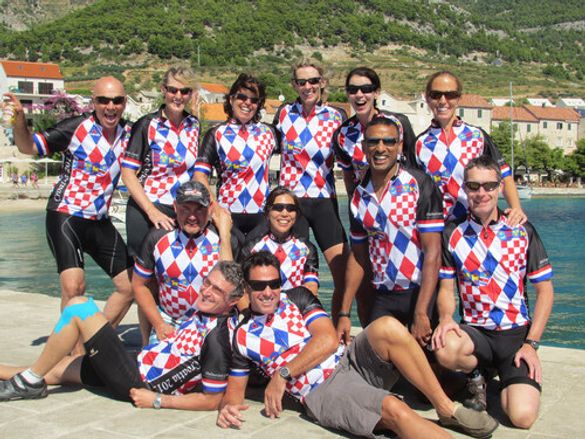 Cyclists on a Backroads private bike tour in Croatia