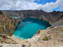 Volcanic landscapes in Flores are among the natural highlights encountered along the route.