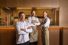 Olio Restaurant - chef Andrea Marinelli with sous chef Alessandro Rigamonti and Nicolò Sironi