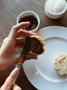 Freshly Baked Scones with Tim Tam Caramel Spread