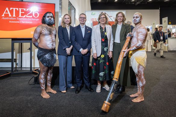SATC CEO Emma Terry, TA MD Robin Mack, Penny Fowler AM Chair of the Tourism Australia Board, Hon Emily Bourke Minister for Tourism (SA)