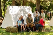 The Battle of Gettysburg 163rd Anniversary Reenactment at Historic Daniel Lady Farm features 1,000 reenactors, living historians, military camps, artillery and cavalry demonstrations, and sutler tents.
