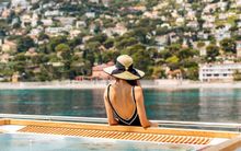 Lady chilling aboard a yacht with jacuzzi