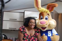 ITV's Alison Hammond with Park Resorts mascot Sparky