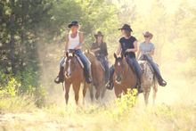Relaxing in the late sunshine on a ride at El Bronco, Hungary