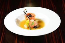 NOBU InterContinental Hong Kong - Shima Ebi (Striped Shrimp) Ceviche Miso with Caviar Cubes