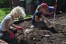 Children digging at Norton Priory