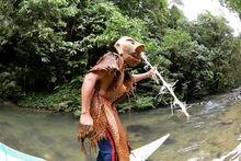 A dayak tribal elder in Kalimantan, Borneo