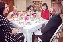 Manor Cottages Guests Enjoying the Chipping Norton Tea Set Afternoon Tea 