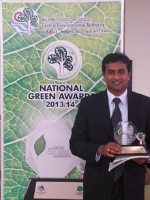 Indika Gamage (Resident Manager of Jetwing Vil Uyana) with Merit Award