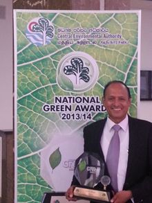 Wester Felthman (General Manager of Jetwing Lagoon) with Gold Award
