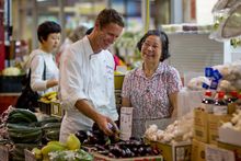 Executive Chef Tony Hart on a tour of the Central Markets