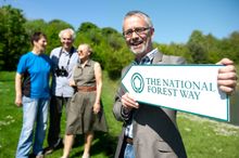 James Berresford, CEO VisitEngland, with walkers at the National Forest Walking Festival to celebrate the opening of the Nationa