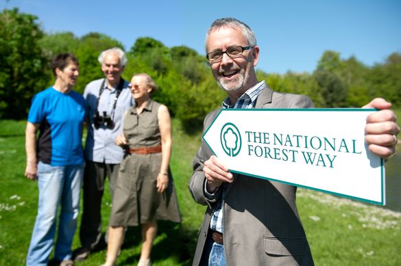 James Berresford, CEO VisitEngland, with walkers at the National Forest Walking Festival to celebrate the opening of the Nationa