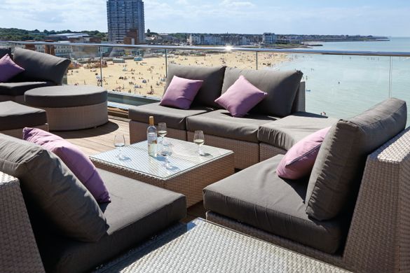 The rooftop bar at the Sands