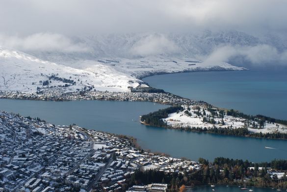 Queenstown snow on 26 May 2014, taken from the Skyline Queenstown