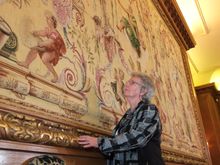 Floors Castle Head Guide, Elizabeth Nowakowski examines restored tapestry