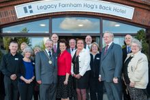 MP Anne Milton and Cllr David Elms, Mayor of Guildford with Diana Roberts, Tourism Marketing and Development Manager for Guildfo
