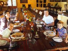 Enjoying a meal with the family at Lalibela Game Reserve