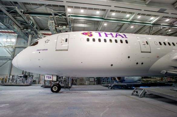 THAI's new Boeing 787 rolls out of the hangar