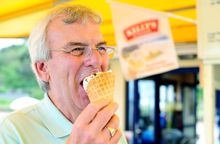 Man enjoying a Kelly's ice cream