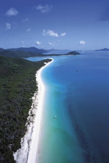 Aerial view of Whitehaven Beach