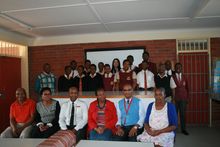 Seated (L-R): Mr T. Blose (SGB Chairperson), Mrs S. Chili (HOD- Commerce), Mr M.J. Ngidi (Principal), Mrs Z. Ngidi (Computer App