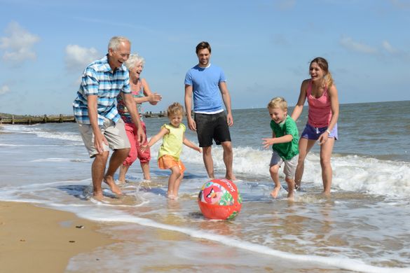 On the beach at Potters Resort