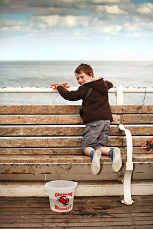 Crabbing off Cromer pier 
