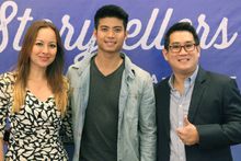 Choy Teh - PR Specialist for Contiki (Asia), Mikael Daez and Kevin Khor, Head of Sales & Marketing for Contiki (Asia)