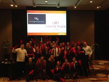 The team with their Red Socks during the Leadership Workshop