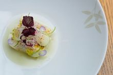 NOBU InterContinental Hong Kong - Akamutsu Sashimi, yuzu, dried miso