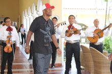 Chris Tucker singing with Mariachi Band at Puerto Vallarta's Casa Velas