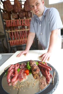 Butcher Joachim Koch uses local lamb from Baiersbronn-Schwarzenberg for hams and sausages. 