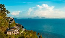 Conrad Koh Samui sits on a scenic hilltop overlooking the Gulf of Thailand