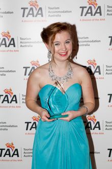 Hotel Industry Rising Star Jessica Harford with her award