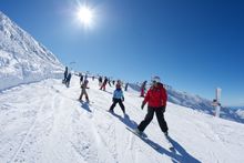 Children skiing at Mt Hutt, New Zealand