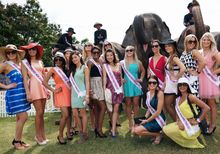 Miss New Zealand Contestants at Elephant Polo Ladies Day 