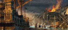 Galleon Battle Scene