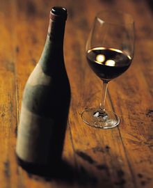 Old Red Wine Bottle