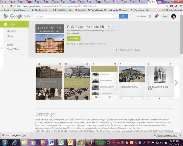 Hotel Galvez offers free history and ghost tour app.