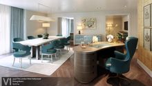 The dining room in a Gate Suite at The London West Hollywood